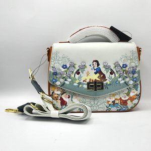 Loungefly White and Brown Crossbody Bag with Floral Accents